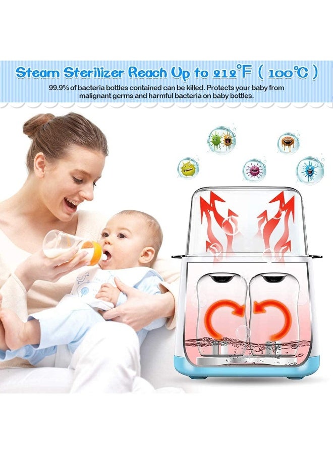 زيسكوير جهاز تدفئة وتعقيم زجاجات الرضاعة 2 في 1 | سعة مضاعفة للزجاجات | تحكم ذكي في درجة الحرارة | خالٍ من مادة BPA | ضروري لتغذية حديثي الولادة - Image 5